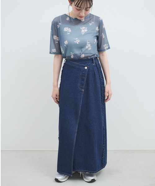 paravion（パラビオン）の「シアー花柄半袖トップス（その他トップス・レディース・ブルー/ベージュ・FREE）」の4枚目の写真