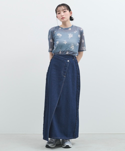 paravion（パラビオン）の「シアー花柄半袖トップス（その他トップス・レディース・ブルー/ベージュ・FREE）」の6枚目の写真