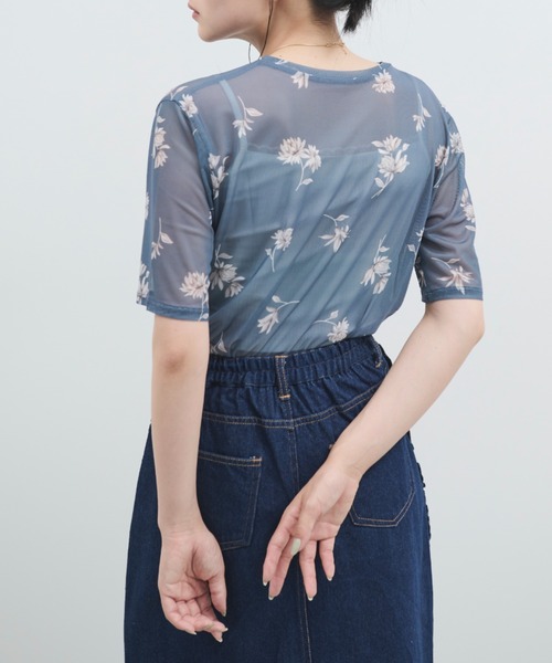 paravion（パラビオン）の「シアー花柄半袖トップス（その他トップス・レディース・ブルー/ベージュ・FREE）」の10枚目の写真