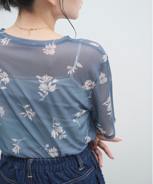 paravion（パラビオン）の「シアー花柄半袖トップス（その他トップス・レディース・ブルー/ベージュ・FREE）」の11枚目の写真