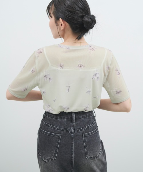paravion（パラビオン）の「シアー花柄半袖トップス（その他トップス・レディース・ブルー/ベージュ・FREE）」の14枚目の写真