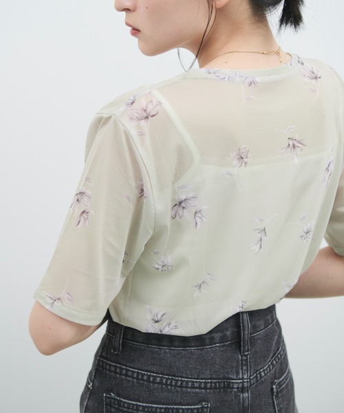 paravion（パラビオン）の「シアー花柄半袖トップス（その他トップス・レディース・ブルー/ベージュ・FREE）」の15枚目の写真