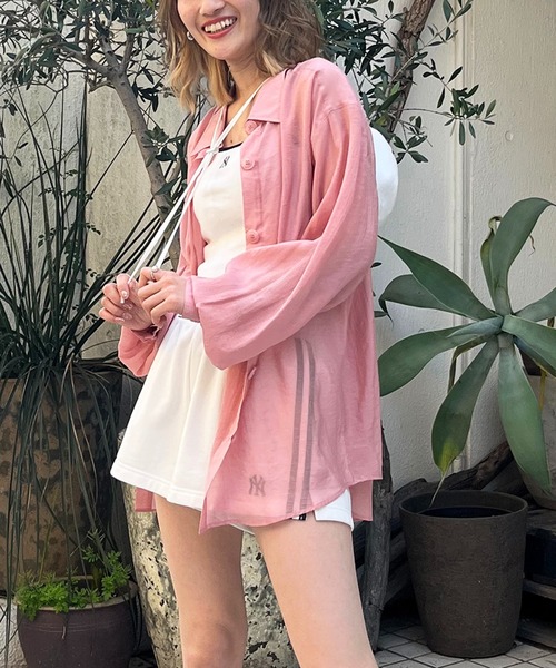 SPIRALGIRL（スパイラルガール）の「シアーボイルオーバーシャツ（シャツ/ブラウス・レディース・ホワイト/ピンク/グリーン・FREE）」の18枚目の写真