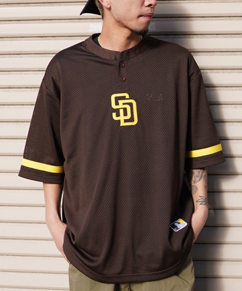 Fanatics（ファナティクス）の「【ムラサキスポーツ限定】Fanatics/ファナティクス 半袖Tシャツ/ゲームシャツ/メッシュTEE オーバーサイズ ドジャース/パドレス/タイガース/メッツ/MLB ML2124SS0001/ML2124SS0002/ML2124SS0003/ML2124SS0004（Tシャツ/カットソー・メンズ・ネイビー/ホワイト/ブラウン/ブルー・M/L/XL）」の3枚目の写真
