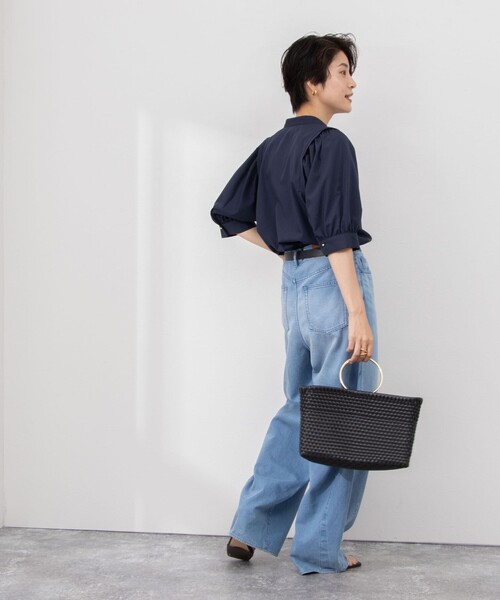 NOLLEY’S(ノーリーズ)の「《セットアップ対応》ピンタック5分袖シャツブラウス(シャツ/ブラウス・レディース・ホワイト/ホワイト系その他4/ネイビー・38)」の22枚目の写真