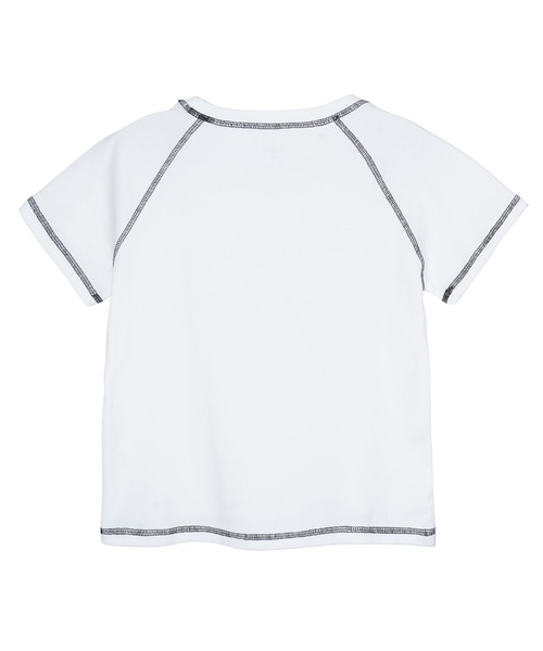 X-girl（エックスガール）の「CHROME EFFECT LOGO RAGLAN S/S BABY TEE（Tシャツ/カットソー・レディース・ホワイト/ピンク/チャコール・S/M）」の15枚目の写真