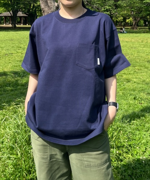 BROKEN BASE(ブロークンベース)の「heavy weight pocket Tee(Tシャツ/カットソー・メンズ・ネイビー/オフホワイト/ブラック・MEDIUM/LARGE)」の1枚目の写真