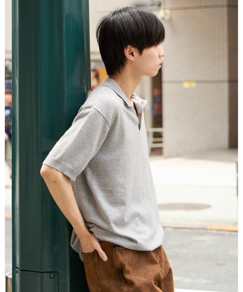 3.3 Field Trip （3.3フィールドトリップ）の「3.3 Field Trip／カラーニットT（Tシャツ/カットソー・メンズ・グレー/ブラック・FREE）」の18枚目の写真