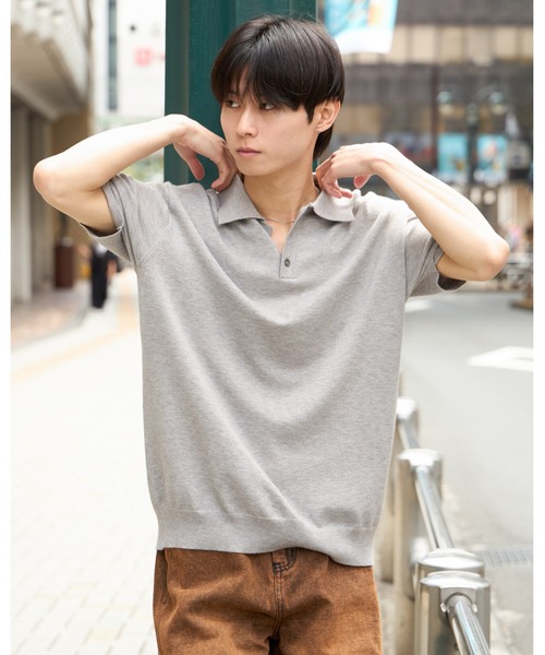 3.3 Field Trip （3.3フィールドトリップ）の「3.3 Field Trip／カラーニットT（Tシャツ/カットソー・メンズ・グレー/ブラック・FREE）」の16枚目の写真