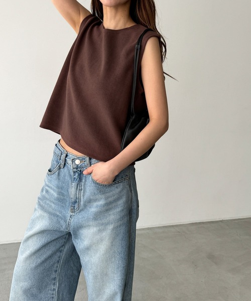 CANAL JEAN(キャナルジーン)の「El mar スムースクルーネックタンク(タンクトップ・レディース・ブラック/ホワイト/グレー/ブラウン・ONE SIZE)」の12枚目の写真