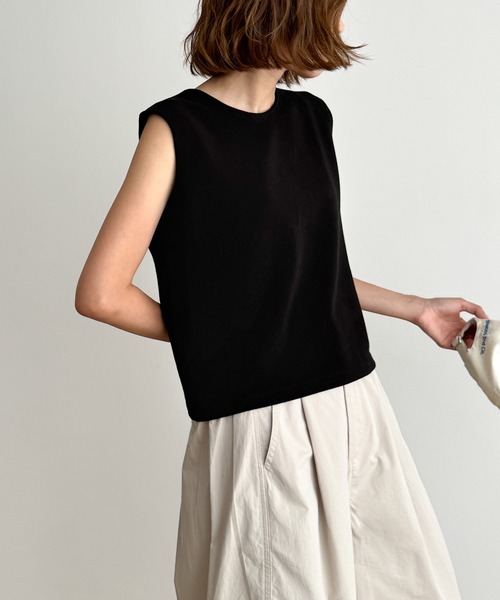 CANAL JEAN(キャナルジーン)の「El mar スムースクルーネックタンク(タンクトップ・レディース・ブラック/ホワイト/グレー/ブラウン・ONE SIZE)」の9枚目の写真