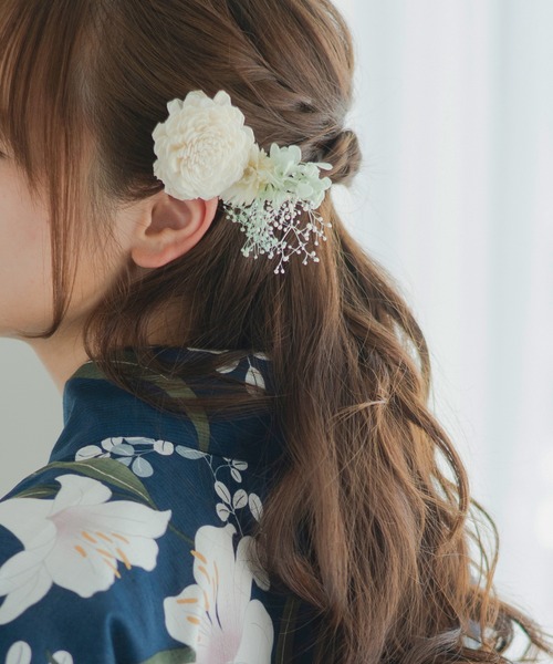 CELEN（セレン）の「【浴衣小物】ドライフラワー 髪飾り5本セット（和装小物・レディース・D/A/B/C/E/F・FREE）」の2枚目の写真