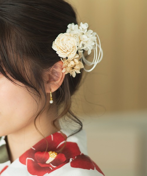 CELEN（セレン）の「【浴衣小物】ドライフラワー 髪飾り5本セット（和装小物・レディース・D/A/B/C/E/F・FREE）」の5枚目の写真