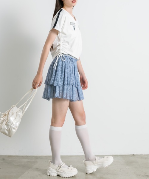 OLIVE des OLIVE(オリーブデオリーブ)の「サイドドロストゲームシャツ 1041060930(Tシャツ/カットソー・レディース・オフホワイト/ネイビー/ピンク・FREE)」の8枚目の写真