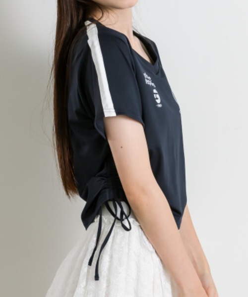 OLIVE des OLIVE(オリーブデオリーブ)の「サイドドロストゲームシャツ 1041060930(Tシャツ/カットソー・レディース・オフホワイト/ネイビー/ピンク・FREE)」の11枚目の写真