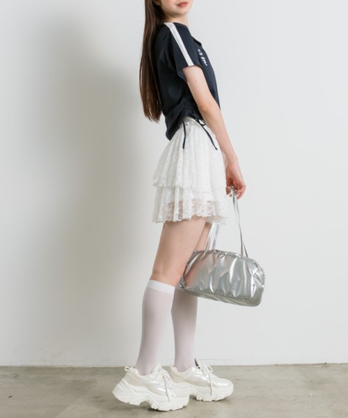 OLIVE des OLIVE(オリーブデオリーブ)の「サイドドロストゲームシャツ 1041060930(Tシャツ/カットソー・レディース・オフホワイト/ネイビー/ピンク・FREE)」の14枚目の写真