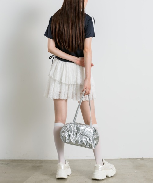 OLIVE des OLIVE(オリーブデオリーブ)の「サイドドロストゲームシャツ 1041060930(Tシャツ/カットソー・レディース・オフホワイト/ネイビー/ピンク・FREE)」の15枚目の写真