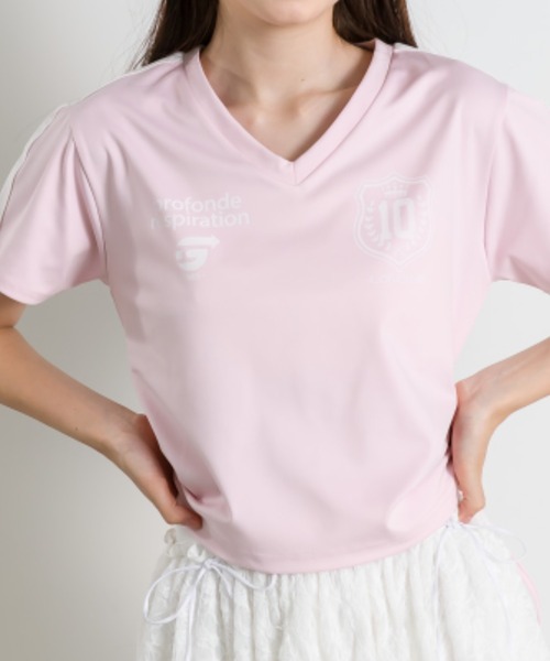 OLIVE des OLIVE(オリーブデオリーブ)の「サイドドロストゲームシャツ 1041060930(Tシャツ/カットソー・レディース・オフホワイト/ネイビー/ピンク・FREE)」の16枚目の写真