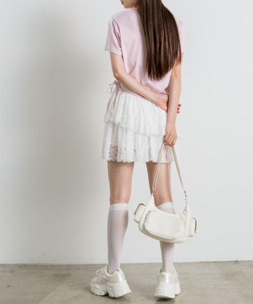 OLIVE des OLIVE(オリーブデオリーブ)の「サイドドロストゲームシャツ 1041060930(Tシャツ/カットソー・レディース・オフホワイト/ネイビー/ピンク・FREE)」の21枚目の写真