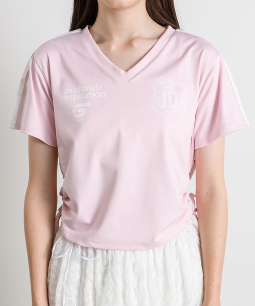 OLIVE des OLIVE(オリーブデオリーブ)の「サイドドロストゲームシャツ 1041060930(Tシャツ/カットソー・レディース・オフホワイト/ネイビー/ピンク・FREE)」の22枚目の写真
