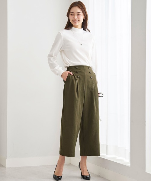BELLUNA PLUS(ベルーナ)の「サラもち快適ビンテージワイドパンツ60丈(その他パンツ・レディース・ブラック/カーキ/ベージュ/アイボリー/ネイビー・LARGE/MEDIUM/SMALL/X-LARGE)」の12枚目の写真