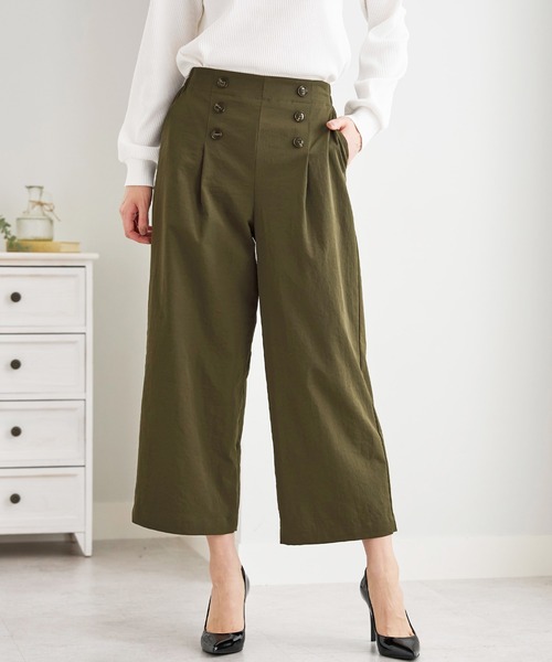 BELLUNA PLUS(ベルーナ)の「サラもち快適ビンテージワイドパンツ60丈(その他パンツ・レディース・ブラック/カーキ/ベージュ/アイボリー/ネイビー・LARGE/MEDIUM/SMALL/X-LARGE)」の10枚目の写真