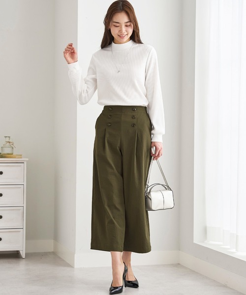 BELLUNA PLUS(ベルーナ)の「サラもち快適ビンテージワイドパンツ60丈(その他パンツ・レディース・ブラック/カーキ/ベージュ/アイボリー/ネイビー・LARGE/MEDIUM/SMALL/X-LARGE)」の13枚目の写真