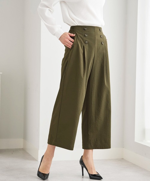 BELLUNA PLUS(ベルーナ)の「サラもち快適ビンテージワイドパンツ60丈(その他パンツ・レディース・ブラック/カーキ/ベージュ/アイボリー/ネイビー・LARGE/MEDIUM/SMALL/X-LARGE)」の11枚目の写真