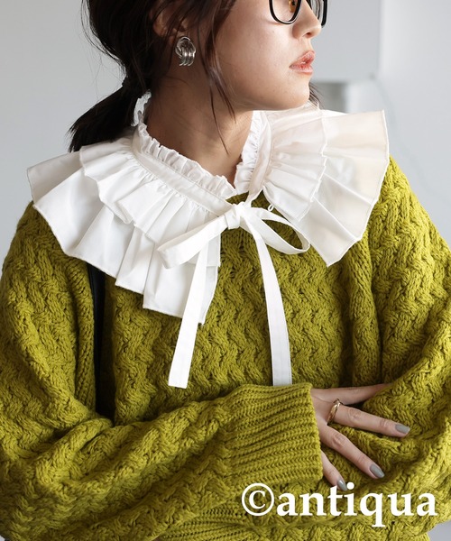 antiqua(アンティカ)の「2wayティアード付け襟(付け襟・キッズ・ホワイト/ブラック・FREE)」の12枚目の写真