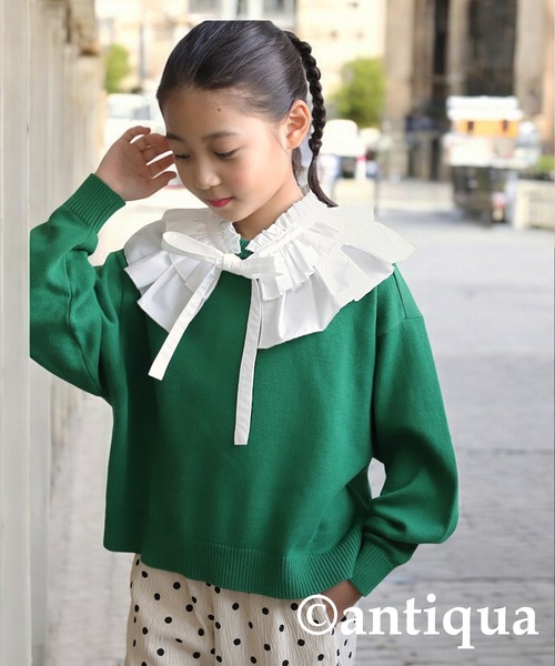 antiqua(アンティカ)の「2wayティアード付け襟(付け襟・キッズ・ホワイト/ブラック・FREE)」の9枚目の写真