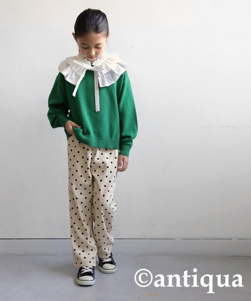 antiqua(アンティカ)の「2wayティアード付け襟(付け襟・キッズ・ホワイト/ブラック・FREE)」の6枚目の写真