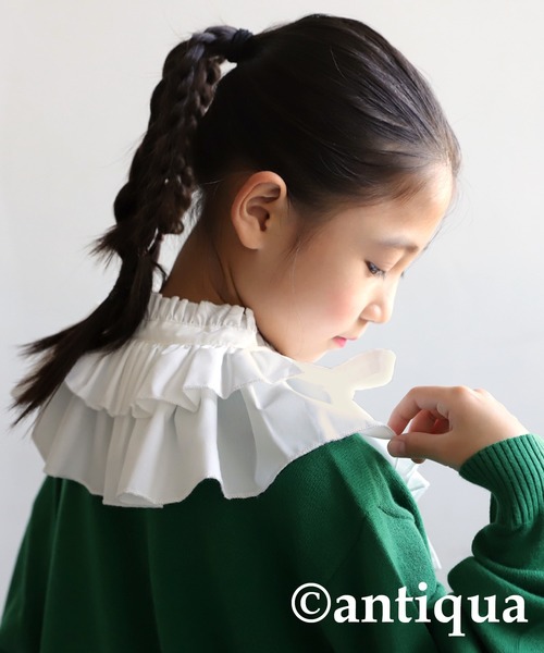 antiqua(アンティカ)の「2wayティアード付け襟(付け襟・キッズ・ホワイト/ブラック・FREE)」の7枚目の写真
