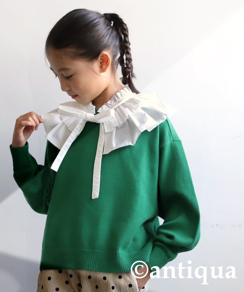 antiqua(アンティカ)の「2wayティアード付け襟(付け襟・キッズ・ホワイト/ブラック・FREE)」の5枚目の写真
