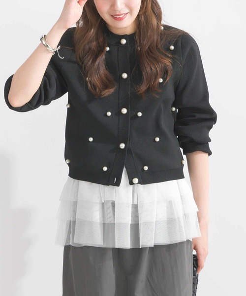 PICCIN（ピッチン）の「前後2wayチュール重ねタンクトップ（タンクトップ・レディース・ブラック/オフホワイト・M）」の4枚目の写真