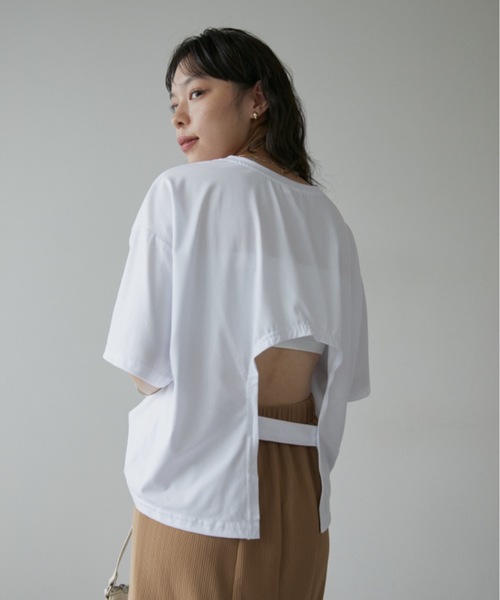 DRWCYS（ドロシーズ）の「バックシャンTシャツ（Tシャツ/カットソー・レディース・ブラック/ホワイト・FREE）」の2枚目の写真