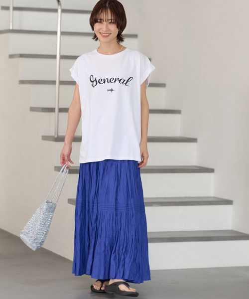 JOURNAL STANDARD relume（ジャーナルスタンダード　レリューム）の「《追加4》刺繍ロゴフレンチTEE（Tシャツ/カットソー・レディース・ホワイト系その他/ホワイト・FREE）」の3枚目の写真