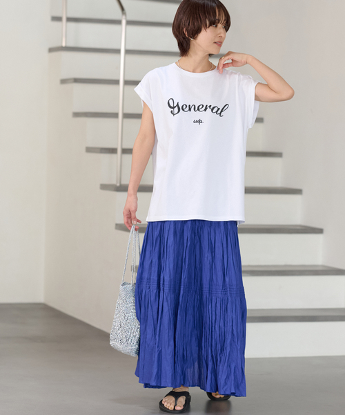 JOURNAL STANDARD relume（ジャーナルスタンダード　レリューム）の「《追加4》刺繍ロゴフレンチTEE（Tシャツ/カットソー・レディース・ホワイト系その他/ホワイト・FREE）」の4枚目の写真