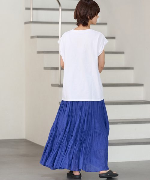 JOURNAL STANDARD relume（ジャーナルスタンダード　レリューム）の「《追加4》刺繍ロゴフレンチTEE（Tシャツ/カットソー・レディース・ホワイト系その他/ホワイト・FREE）」の6枚目の写真