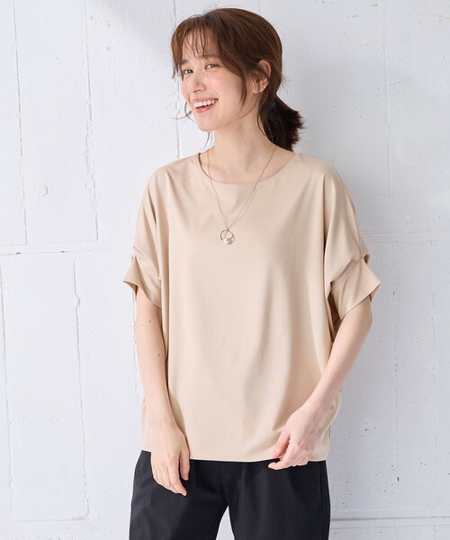 ANY(エニィ)の「ゆるシルエットドルマンプルオーバー(Tシャツ/カットソー・レディース・ネイビー系/ベージュ系/ピンク系/グリーン系・F)」の1枚目の写真