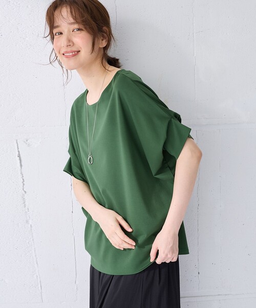 ANY(エニィ)の「ゆるシルエットドルマンプルオーバー(Tシャツ/カットソー・レディース・ネイビー系/ベージュ系/ピンク系/グリーン系・F)」の2枚目の写真