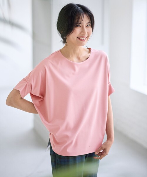 ANY(エニィ)の「ゆるシルエットドルマンプルオーバー(Tシャツ/カットソー・レディース・ネイビー系/ベージュ系/ピンク系/グリーン系・F)」の4枚目の写真