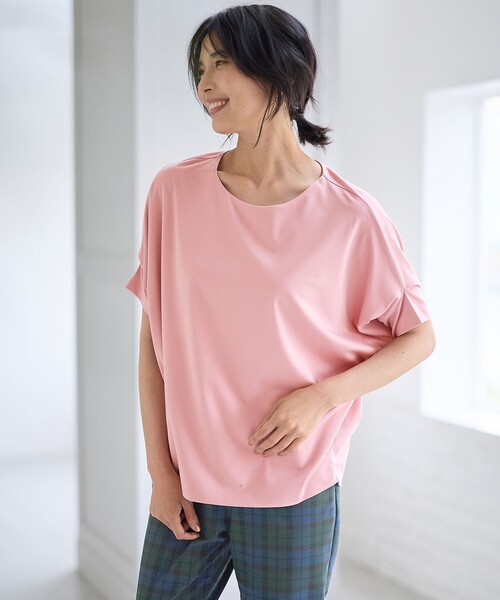 ANY(エニィ)の「ゆるシルエットドルマンプルオーバー(Tシャツ/カットソー・レディース・ネイビー系/ベージュ系/ピンク系/グリーン系・F)」の9枚目の写真