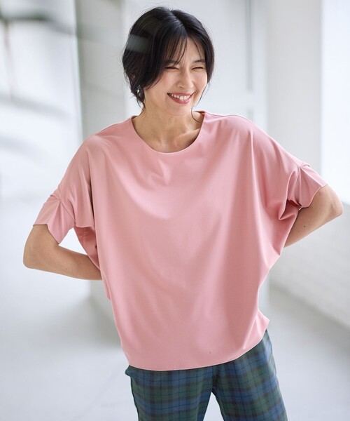 ANY(エニィ)の「ゆるシルエットドルマンプルオーバー(Tシャツ/カットソー・レディース・ネイビー系/ベージュ系/ピンク系/グリーン系・F)」の10枚目の写真