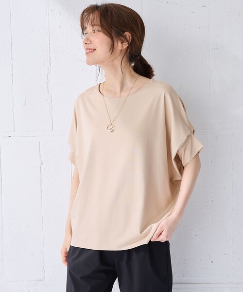 ANY(エニィ)の「ゆるシルエットドルマンプルオーバー(Tシャツ/カットソー・レディース・ネイビー系/ベージュ系/ピンク系/グリーン系・F)」の14枚目の写真