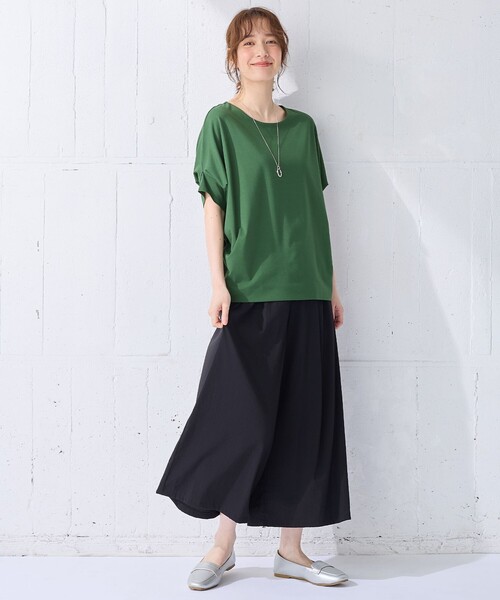 ANY(エニィ)の「ゆるシルエットドルマンプルオーバー(Tシャツ/カットソー・レディース・ネイビー系/ベージュ系/ピンク系/グリーン系・F)」の20枚目の写真
