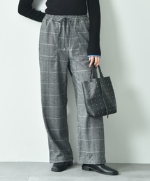 圧縮ニット柄ワイドパンツ