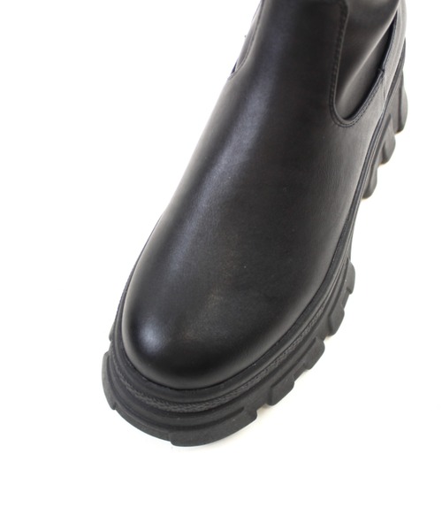 VIVIAN(ヴィヴィアン)の「極盛り厚底トラックソールストレッチショートブーツ(ブーツ・レディース・ブラック/シルバー・S/M/L)」の6枚目の写真