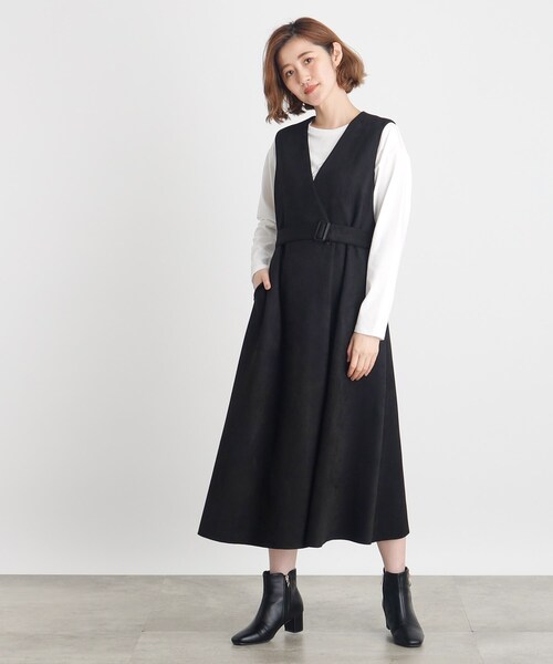 grove（グローブ）の「◆スエードライクジレ2WAYワンピース（ワンピース・レディース・ダークグレー/ブラック/ベージュ・02/03/01/04/05）」の9枚目の写真