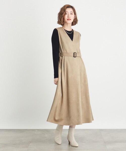 grove（グローブ）の「◆スエードライクジレ2WAYワンピース（ワンピース・レディース・ダークグレー/ブラック/ベージュ・02/03/01/04/05）」の14枚目の写真