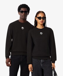 裏パイル地 ワンポイングラフィックプリントクルーネックスウェット トレーナー